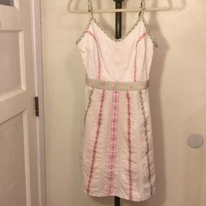 Feminine Zinc Light Pink Dress w/ Floral Ribbon